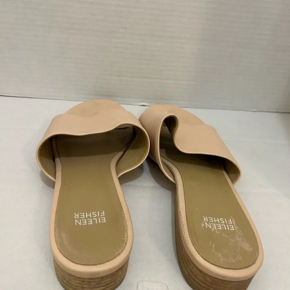 Eileen Fisher Women's Cream Slide Sandals thong woman’s size 11 leather - Picture 8 of 9